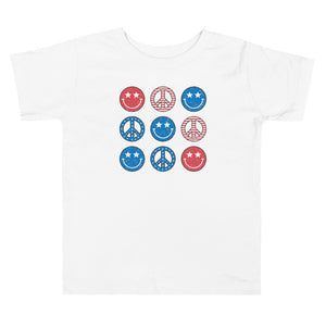 Toddler Smiley Peace Sleeve Tee
