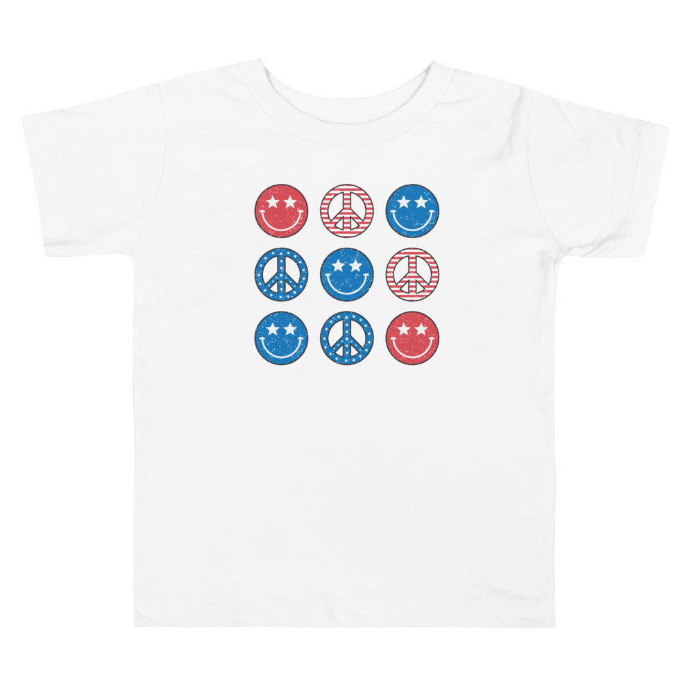 Toddler Smiley Peace Sleeve Tee